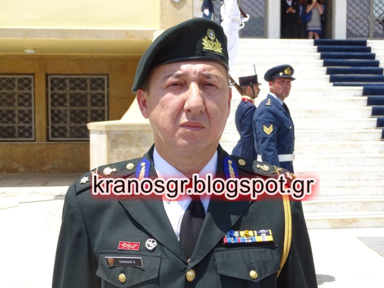 Ο Ταξίαρχος Κώστας Σολκίδης επικεφαλής του Στρατιωτικού Επιτελείου του ΥΦΕΘΑ Αλκ. Στεφανή