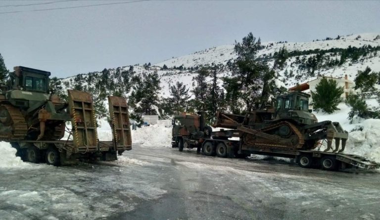 Συμβολή Προσωπικού και Μέσων του Στρατού Ξηράς στην Αντιμετώπιση των Επιπτώσεων της Πρόσφατης Χιονόπτωσης