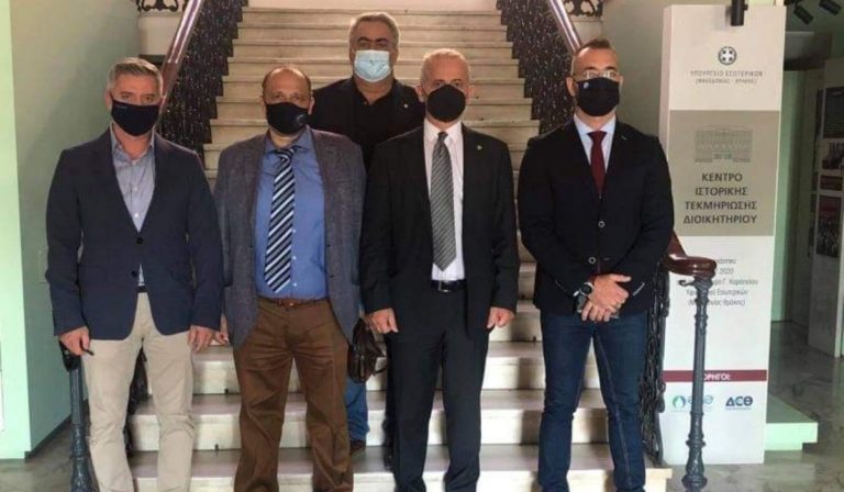 Κατάθεση Υπομνήματος Ομοσπονδιών στο γραφείου του Υφυπουργού Μακεδονίας – Θράκης Σταύρου ΚΑΛΑΦΑΤΗ