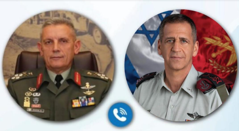 ΤΗΛΕΦΩΝΙΚΗ ΕΠΙΚΟΙΝΩΝΙΑ ΑΡΧΗΓΟΥ ΓΕΕΘΑ ΜΕ ΤΟΝ ΑΡΧΗΓΟ ΤΩΝ ΕΔ ΤΟΥ ΙΣΡΑΗΛ