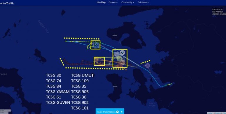 ΕΚΤΑΚΤΟ: Τουλάχιστον 13 τουρκικά σκάφη γύρω – γύρω από Λέσβο και Χίο; Γιατί;