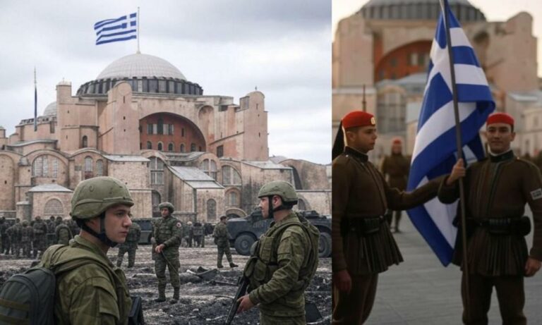 Viral η εικόνα με τον Ελληνικό στρατό στην Αγιά Σοφιά – Τη δημοσίευσε Βρετανός πολιτικός συνεχίζοντας το trend Free Constantinople