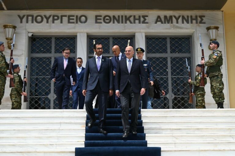 Συνάντηση ΥΕΘΑ Ν. Δένδια με τον Υπουργό Βιομηχανίας και Προηγμένης Τεχνολογίας των ΗΑΕ