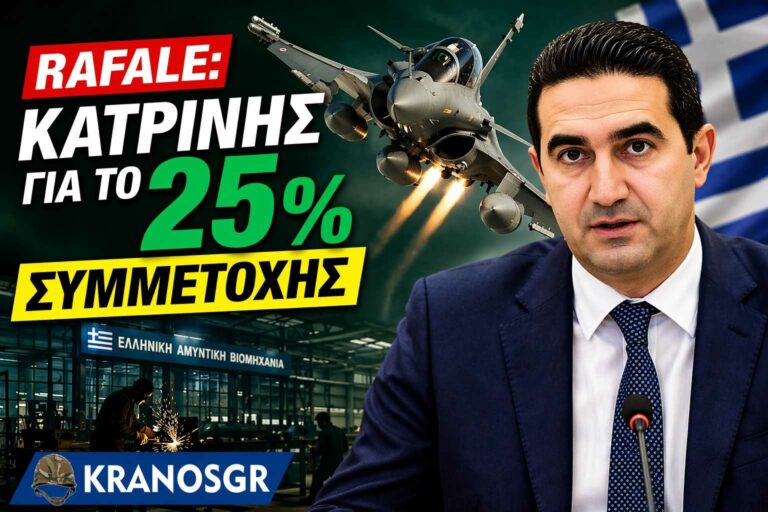 Κατρίνης για Rafale και το 25% συμμετοχής της ελληνικής αμυντικής βιομηχανίας