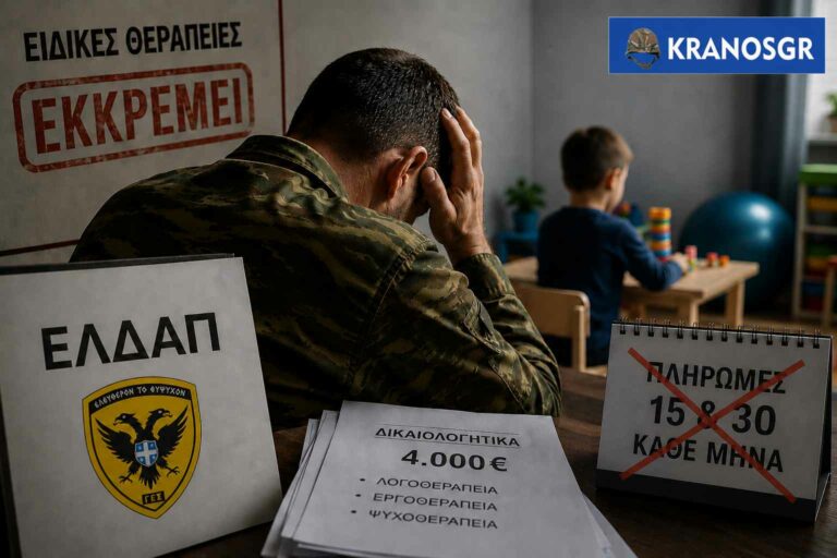Στρατιωτικός πατέρας καταγγέλλει καθυστερήσεις στις πληρωμές ειδικών θεραπειών παιδιών
