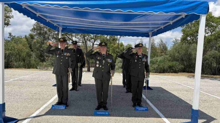 Τελετή παράδοσης παραλαβής Διοίκησης ΕΛΔΥΚ στην Κύπρο από τον Συνταγματάρχη Ιωάννη Νάσιο στον Συνταγματάρχη Σπυρίδωνα Γκουλούση