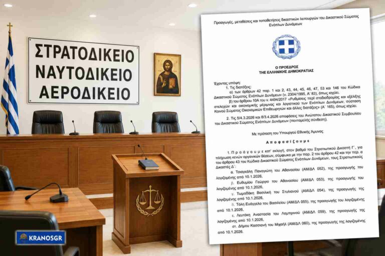 Μεταθέσεις και προαγωγές στο Δικαστικό Σώμα των ΕΔ