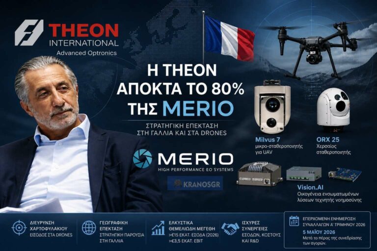 THEON: Εξαγορά 80% της MERIO – Άνοιγμα στα drones