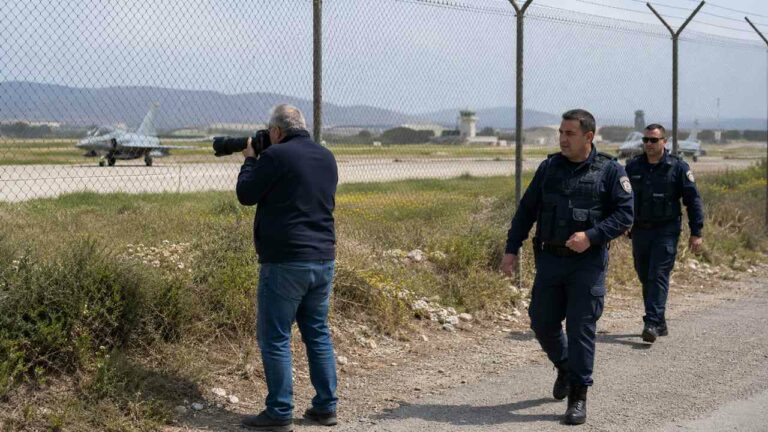 Γερμανός φωτογραφίζει στρατιωτικά αεροσκάφη στο Ακρωτήρι Χανίων